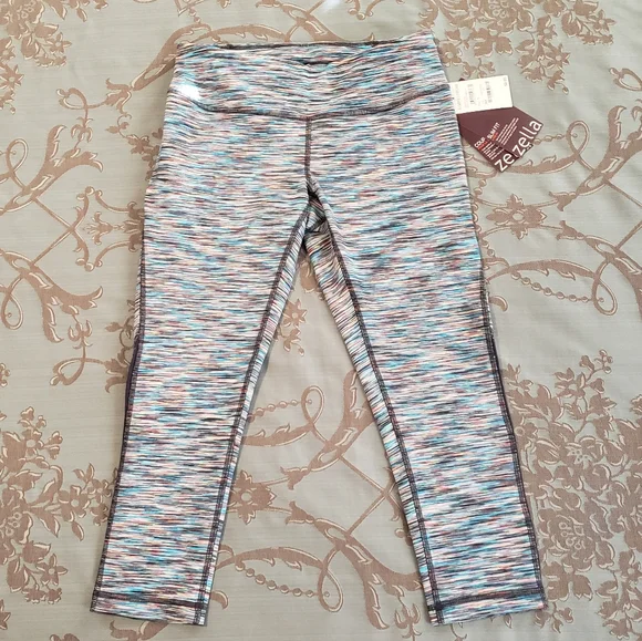 Zella Live-In Streamline Capri Athletic Leggings Grey Slate Multi Women Small - Picture 3 of 12